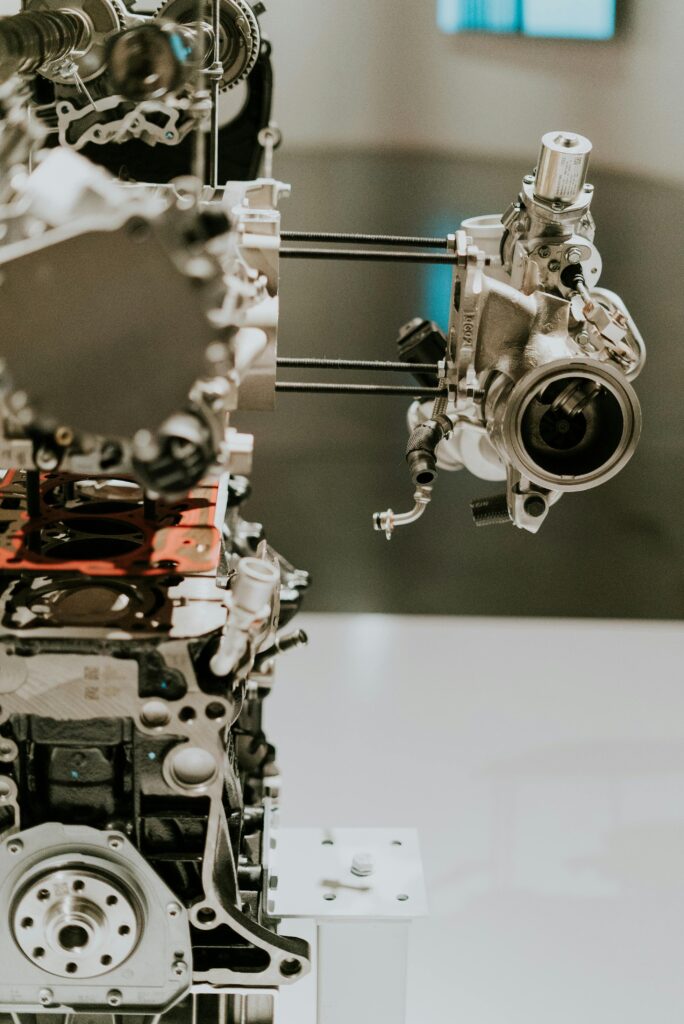 Detailed view of complex machinery parts showcasing engineering and mechanical design.